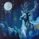 "L'harmonie du cerf" - Tableau animal totem